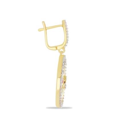 BUY BULK 925 STERLING SILVER ENAMEL EARRINGS WITH AFRICAN WHITE TOPAZ – WHOLESALE JEWELRY SUPPLIER USA